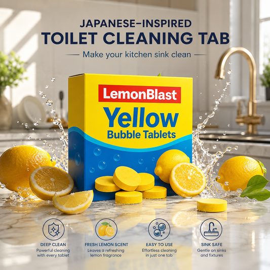 ✨Lemon Blast Yellow Bubble Tablets – Odor Eliminator + Blockage Remover🤩